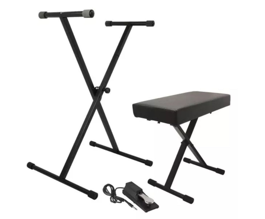 Keyboard Stand and Bench Pack with Keyboard Sustain Pedal KPK6550