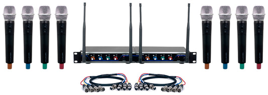 VOCOPRO | Digital-Acapella-8   Eight Channel UHF Wireless Handheld Microphone System with Mic-On-Chip Technology