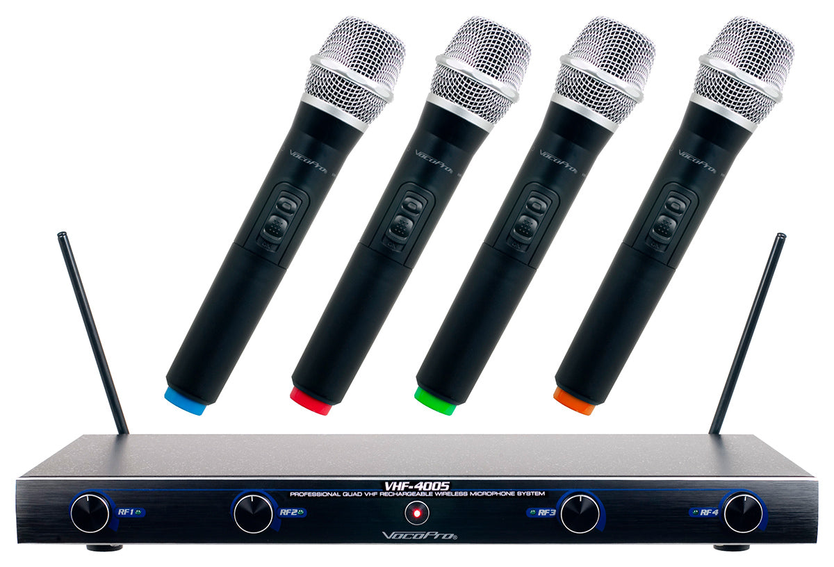 VOCOPRO | VHF-4005    Four Channel Rechargeable VHF Wireless Microphone System