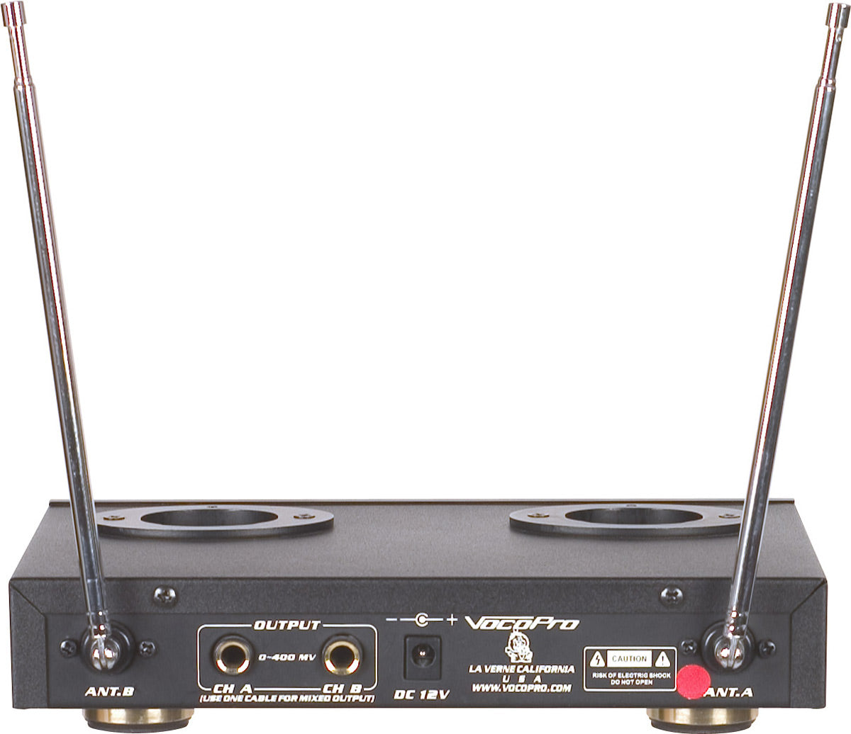 VOCOPRO | VHF-3300    2 Channel VHF Rechargeable Wireless Microphone System
