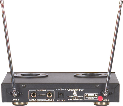 VOCOPRO | VHF-3300    2 Channel VHF Rechargeable Wireless Microphone System